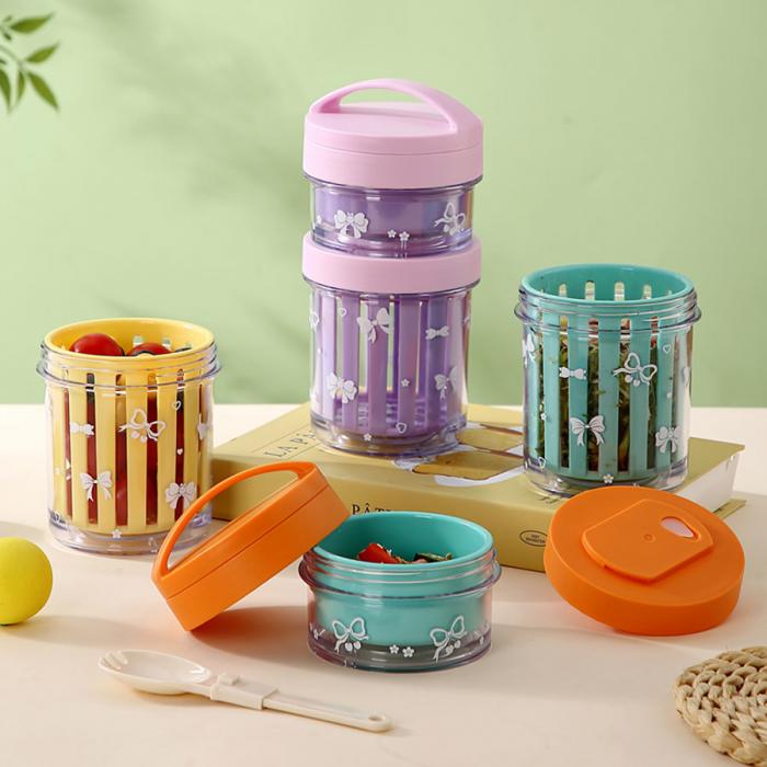 便攜式水果沙拉杯500ml/500+200ml(配PP折疊