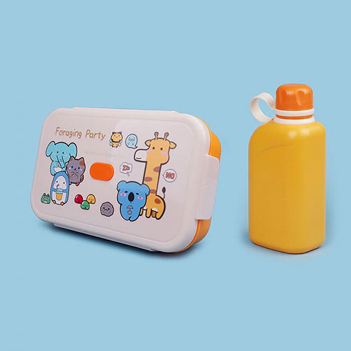 尚趣樂扣單層飯盒(1000ml)+方形運(yùn)動(dòng)水壺(50